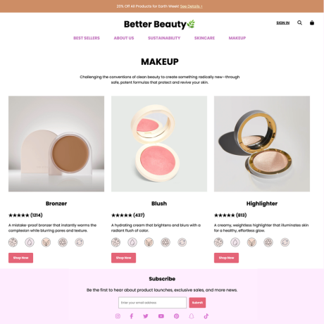 Custom website for Better Beauty’s small business operations.